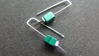 small emerald green earrings. natural malachite jewelry with silver hematite stones. rectangle earrings. made in Calgary