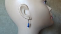 blue sodalite earrings. sterling silver threader earrings. present for sister. made in Canada.