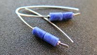 blue sodalite earrings. sterling silver threader earrings. present for sister. made in Canada.