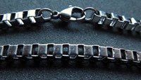mens box chain necklace. stainless steel jewelry. made in Canada.
