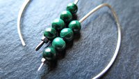 emerald green malachite earrings. green splurge earrings. Canadian seller in Calgary Alberta.