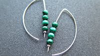 emerald green malachite earrings. green splurge earrings. Canadian seller in Calgary Alberta.