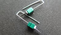 small emerald green earrings. natural malachite jewelry with silver hematite stones. rectangle earrings. made in Calgary