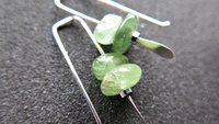 small peridot earrings. silver and green gemstone earrings. August birthstone. artisan jewelry. peridot nuggets.