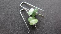 small peridot earrings. silver and green gemstone earrings. August birthstone. artisan jewelry. peridot nuggets.