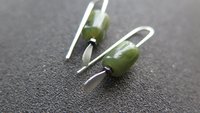 genuine green jade earrings from Canada. natural jade jewelry. 1 inch earrings.