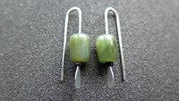 genuine green jade earrings from Canada. natural jade jewelry. 1 inch earrings.