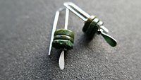 dark forest green jasper earrings. small modern earrings. splurge jewellery made in Calgary.