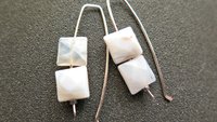white agate earrings. square stone earrings. contemporary silver jewellery. splurge.
