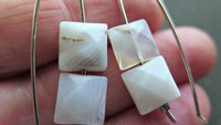 white agate earrings. square stone earrings. contemporary silver jewellery. splurge.