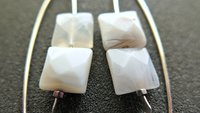 white agate earrings. square stone earrings. contemporary silver jewellery. splurge.