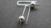 small silver earrings. simple modern jewelry. 1 inch earrings. made in Calgary