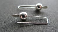small silver earrings. simple modern jewelry. 1 inch earrings. made in Calgary