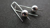 small silver earrings. simple modern jewelry. 1 inch earrings. made in Calgary