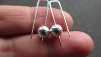 small silver earrings. simple modern jewelry. 1 inch earrings. made in Calgary