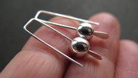 small silver earrings. simple modern jewelry. 1 inch earrings. made in Calgary