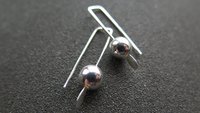 small silver earrings. simple modern jewelry. 1 inch earrings. made in Calgary