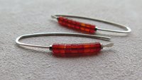 orange carnelian earrings. modern artisan jewelry. gemstone jewelry from Canada