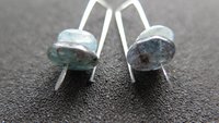 small blue kyanite earrings. natural stone jewelry. small silver earrings. splurge. Calgary Alberta