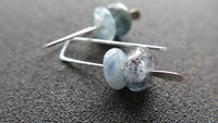 small blue kyanite earrings. natural stone jewelry. small silver earrings. splurge. Calgary Alberta