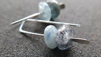 small blue kyanite earrings. natural stone jewelry. small silver earrings. splurge. Calgary Alberta