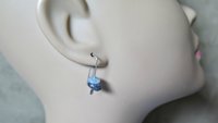 small blue kyanite earrings. natural stone jewelry. small silver earrings. splurge. Calgary Alberta