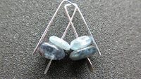 small blue kyanite earrings. natural stone jewelry. small silver earrings. splurge. Calgary Alberta