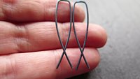 blue niobium earrings. modern hypoallergenic jewelry. nickel free earrings for sensitive ears