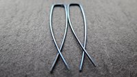 blue niobium earrings. modern hypoallergenic jewelry. nickel free earrings for sensitive ears