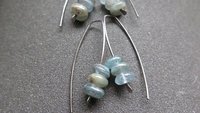cornflower blue kyanite earrings. hypoallergenic jewelry. nickel free wire. Canadian seller