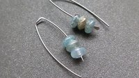 cornflower blue kyanite earrings. hypoallergenic jewelry. nickel free wire. Canadian seller