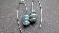 cornflower blue kyanite earrings. hypoallergenic jewelry. nickel free wire. Canadian seller