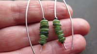 Canadian jade earrings. forest green jade jewelry. natural stone earrings.
