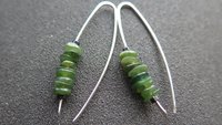 Canadian jade earrings. forest green jade jewelry. natural stone earrings.