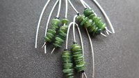 Canadian jade earrings. forest green jade jewelry. natural stone earrings.