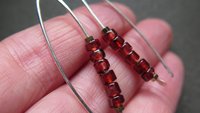 genuine red garnet earrings. modern red gemstone jewelry. Canadian made garnet jewellery.