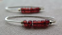 genuine red garnet earrings. modern red gemstone jewelry. Canadian made garnet jewellery.