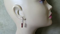genuine red garnet earrings. modern red gemstone jewelry. Canadian made garnet jewellery.