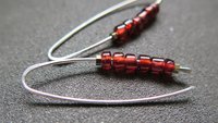 genuine red garnet earrings. modern red gemstone jewelry. Canadian made garnet jewellery.
