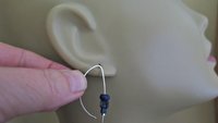 asymmetrical lapis lazuli earrings in sterling silver. modern blue earrings. blue gemstone jewelry. hematite jewellery.