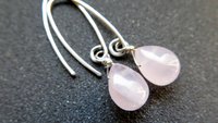 rose quartz earrings. pink dangle earrings. made in Canada.
