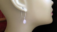 rose quartz earrings. pink dangle earrings. made in Canada.