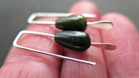 very dark forest green jade earrings. natural jade jewelry from Canada