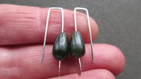 very dark forest green jade earrings. natural jade jewelry from Canada