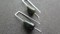very dark forest green jade earrings. natural jade jewelry from Canada