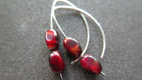 red agate earrings. modern stone jewelry in hammered sterling silver. made in Alberta Canada