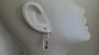 unique mookaite jasper earrings. modern stone jewelry in hammered sterling silver. made in Alberta Canada