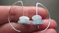 aquamarine jewelry. blue gemstone earrings. March birthstone