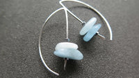 aquamarine jewelry. blue gemstone earrings. March birthstone
