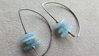 Custom red tiger eye and aquamarine niobium earrings for the lovely J.